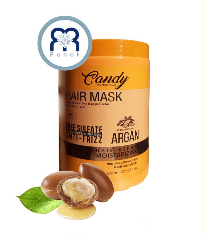 ماسک مو بدون سولفات Candy Beauty مدل Argan حجم 800 میل