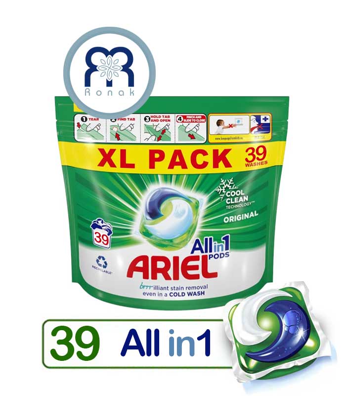 قرص ماشین لباسشویی بالشتکی ARIEL مدل All in1 بسته 39 عددی