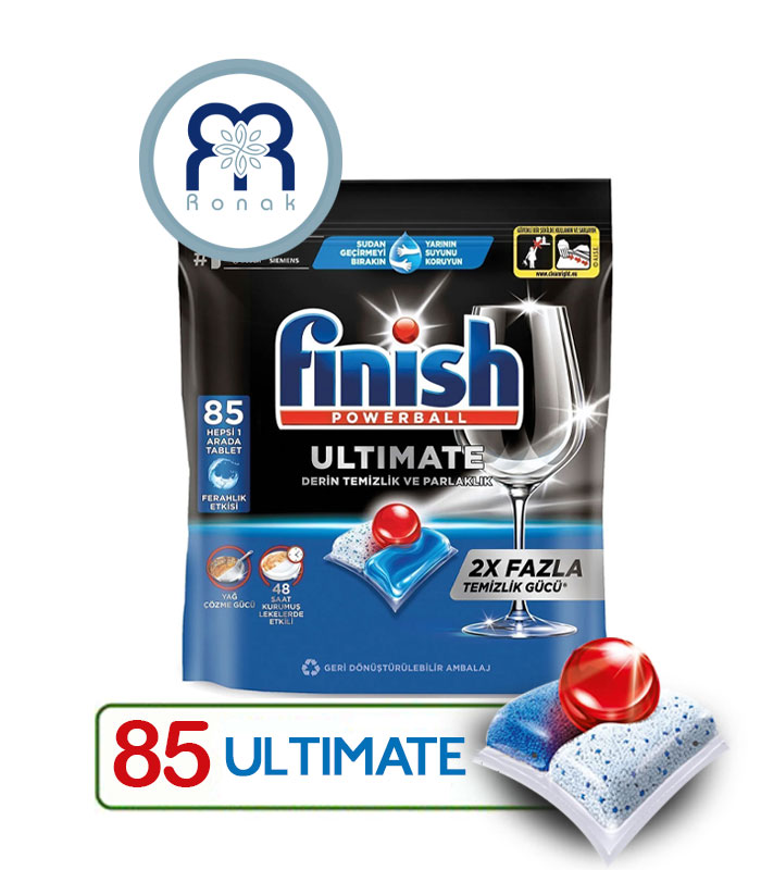 قرص ماشین ظرفشویی Finish مدل ULTIMATE بسته 85 عددی