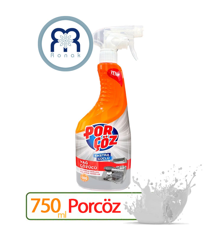 اسپری چربی زدا سطوح آشپزخانه پورچوز Porcöz حجم 750 میل