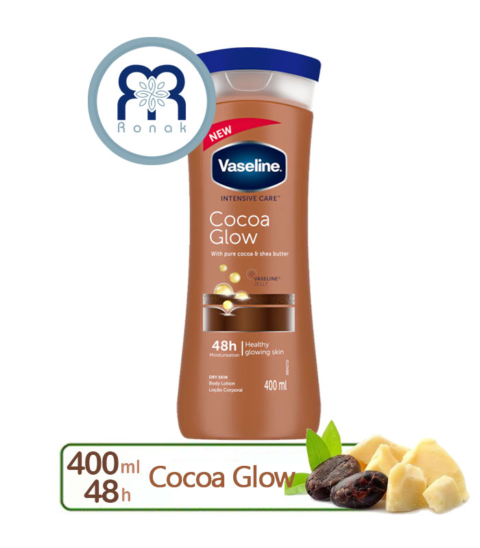 لوسیون بدن وازلین مدل Cocoa Glow حجم 400 میل