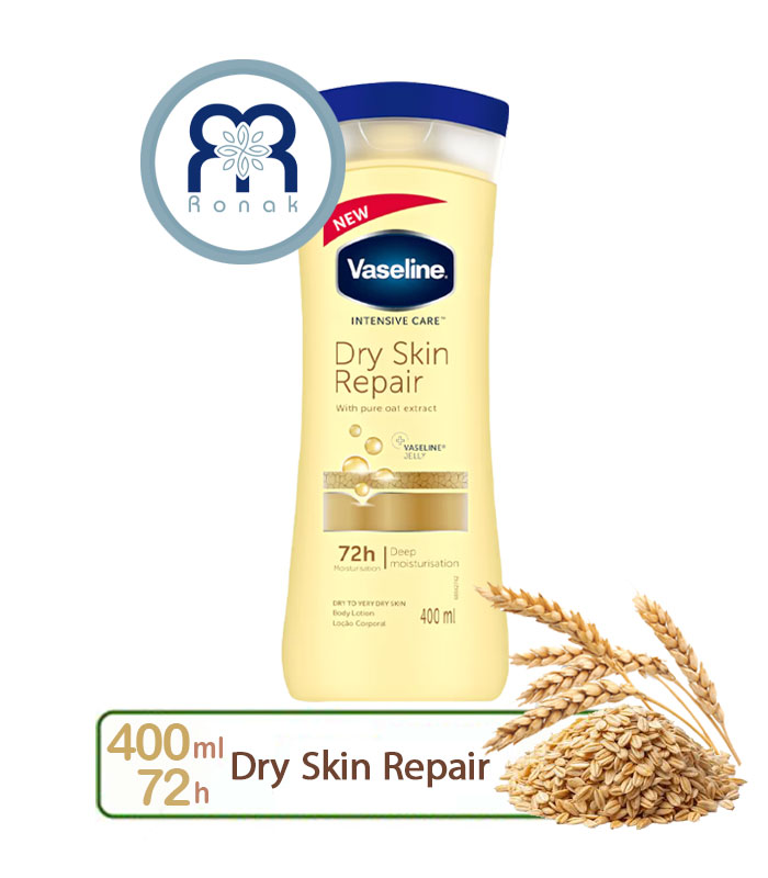 لوسیون بدن وازلین مدل Dry Skin Repair حجم 400 میل